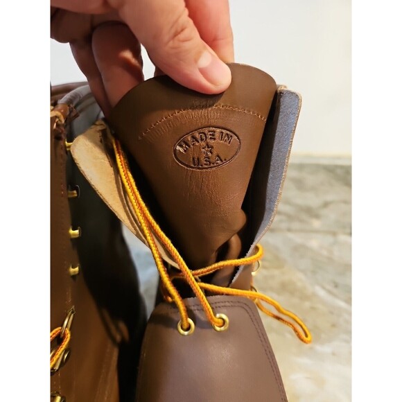 Iron Age Mens Work Boots Sz 8.5 C Met Guard 8 Inch Brown Leather Steel Toe USA main image 7